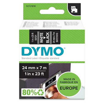Dymo 53721 24mm x 7m White on Black Tape 53721 Dymo 53721 24mm x 7m White on Black Tape 53721