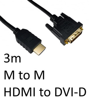 Hdmi To Dvi-D Gold Plated Monitor Cable 3M Black 77DVHD-3303