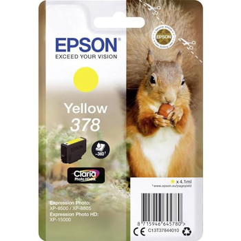 Epson 378 Squirrel Yellow Standard Capacity Ink Cartridge 4Ml - C13T37844010 C13T37844010 Epson 378 Squirrel Yellow Standard Capacity Ink Cartridge 4Ml - C13T37844010 C13T37844010
