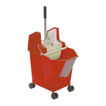 Valuex Mop Bucket With Wringer 9 Litre With Castors Red - 0907062 0907062