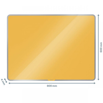 Leitz Cosy Magnetic Glass Whiteboard 80 x 60 cm Warm Yellow 70430019