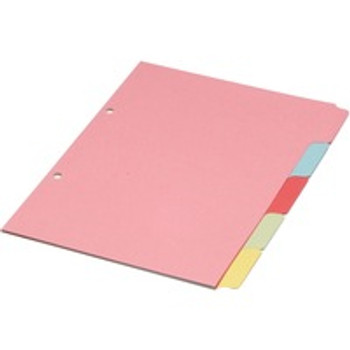 Valuex Divider A5 5 Part Multipunched Assorted Pastel Coloured Card 70599/J5 70599/J5
