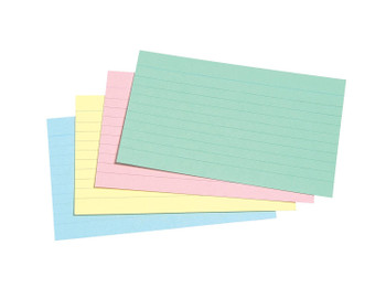 Concord Record Card Smooth 152 X 102Mm Ruled Assorted Colours Pack 100 16199 16199