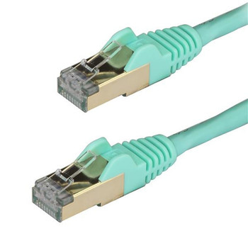 Startech.Com 0.5M Aqua Cat6a Ethernet Cable - 10 Gigabit Shielded Snagless Rj45 6ASPAT50CMAQ