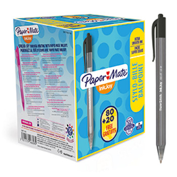 Paper Mate S0977430 Inkjoy Retractable Pens Black Ink - Pack of 100 S0977430