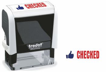 Trodat Office Printy 4912 Self Inking Word Stamp Checked 46X18mm Blue/Red Ink 77254 Trodat Office Printy 4912 Self Inking Word Stamp Checked 46X18mm Blue/Red Ink 77254