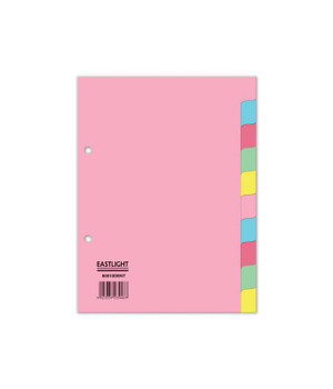 Valuex Divider 10 Part A5 155Gsm Card Assorted Colours 80010DENT