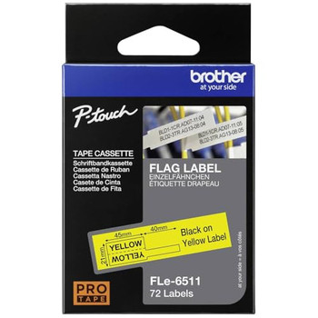 Brother FLE-6511 Die-cut Flexi Label Black on Yellow FLE6511 Brother FLE-6511 Die-cut Flexi Label Black on Yellow FLE6511