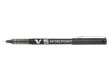 Pilot V5 Hi-Tecpoint Liquid Ink Rollerball Pen 0.5Mm Tip 0.3Mm Line Black Pack 2 3131910516507