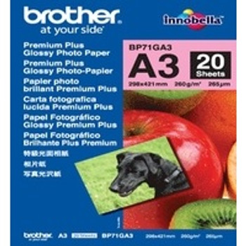 Brother A3 Premium Plus Glossy Photo Paper 20 Sheets - BP71GA3 BP71GA3 Brother A3 Premium Plus Glossy Photo Paper 20 Sheets - BP71GA3 BP71GA3