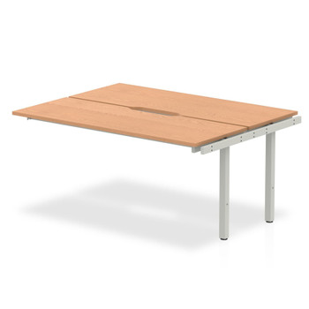 Evolve Plus 1400Mm Back To Back Extension Kit Oak Top Silver Frame BE215 BE215