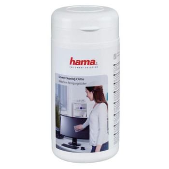 Hama Moist Screen Cleaning Cloths Fleece X100 In Dispenser Tub 00113806