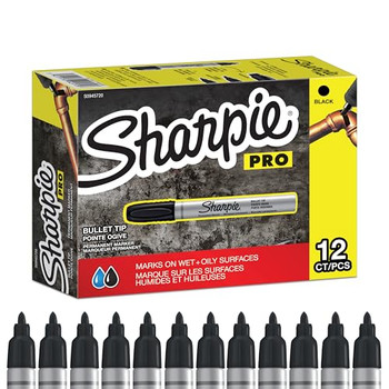 Sharpie S0945720 Metal Barrel Small Bullet Black Box of 12 S0945720