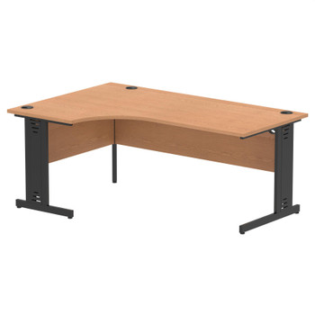 Impulse Left Crescent Office Desk W1800 X D1200 X H730mm Cable Managed Leg Oak F I004568 Impulse Left Crescent Office Desk W1800 X D1200 X H730mm Cable Managed Leg Oak F I004568