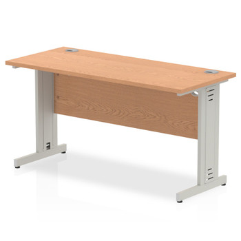 Impulse 1400 X 600Mm Straight Desk Oak Top Silver Cable Managed Leg MI002729 MI002729 Impulse 1400 X 600Mm Straight Desk Oak Top Silver Cable Managed Leg MI002729 MI002729
