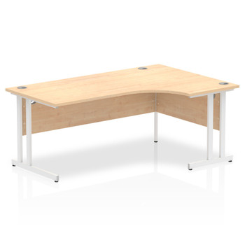 Dynamic Impulse 1800Mm Right Crescent Desk Maple Top White Cantilever Leg MI0026 I002621 Dynamic Impulse 1800Mm Right Crescent Desk Maple Top White Cantilever Leg MI0026 I002621