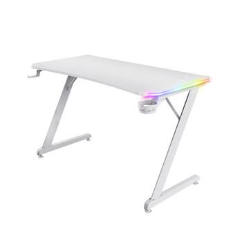 Trust GXT 709W LUMINUS Straight Rectangular shape Wood Gaming White Z-legs 25328