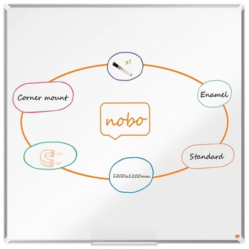 Nobo Premium Plus Steel Magnetic Whiteboard 1200x1200mm 1915157 1915157