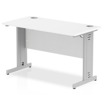 Impulse 1200 X 600Mm Straight Desk White Top Silver Cable Managed Leg MI002276 MI002276 Impulse 1200 X 600Mm Straight Desk White Top Silver Cable Managed Leg MI002276 MI002276