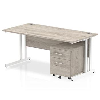 Impulse Cantilever Straight Office Desk W1600 X D800 X H730mm Grey Oak Finish Wh I003803 Impulse Cantilever Straight Office Desk W1600 X D800 X H730mm Grey Oak Finish Wh I003803