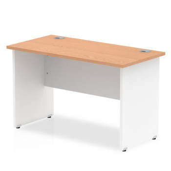 Impulse Straight Office Desk W1000 X D600 X H730mm Panel End Leg Oak Finish Whit TT000083 Impulse Straight Office Desk W1000 X D600 X H730mm Panel End Leg Oak Finish Whit TT000083