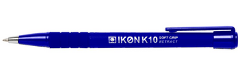 Valuex Retractable Ballpoint Pen Soft Grip 1.0Mm Tip 0.7Mm Line Blue Pack 12 K10-03