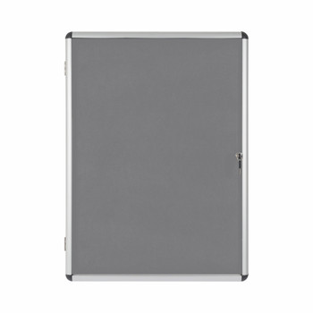 Bi-Office Enclore Grey Felt Lockable Noticeboard Display Case 9 X A4 720X981mm VT630103150