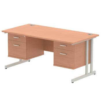 Dynamic Impulse W1600 X D800 X H730mm Straight Office Desk Cantilever Leg With 2 MI001706 Dynamic Impulse W1600 X D800 X H730mm Straight Office Desk Cantilever Leg With 2 MI001706