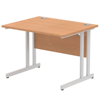 Impulse 1000 X 800Mm Straight Desk Oak Top Silver Cantilever Leg MI000805 MI000805 Impulse 1000 X 800Mm Straight Desk Oak Top Silver Cantilever Leg MI000805 MI000805