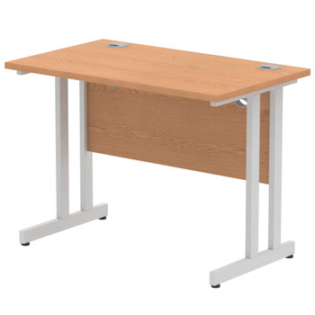 Impulse 1000 X 600Mm Straight Desk Oak Top Silver Cantilever Leg MI002647 MI002647 Impulse 1000 X 600Mm Straight Desk Oak Top Silver Cantilever Leg MI002647 MI002647