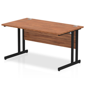 Impulse 1400 X 800Mm Straight Desk Walnut Top Black Cantilever Leg MI003258 MI003258 Impulse 1400 X 800Mm Straight Desk Walnut Top Black Cantilever Leg MI003258 MI003258