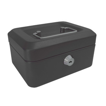 Valuex Metal Cash Box 150Mm 6 " Key Lock Black CBBK6