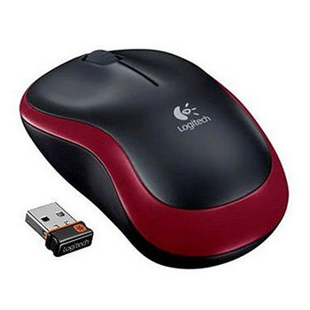 Logitech M185 Wireless Notebook Mouse Usb Nano Receiver Black/Red 910-002240