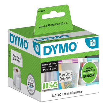 Dymo Labelwriter Multipurpose Label 57X32mm 1000 Labels Per Roll White S0722540 Dymo Labelwriter Multipurpose Label 57X32mm 1000 Labels Per Roll White S0722540