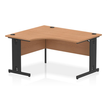 Impulse Left Crescent Office Desk W1400 X D1200 X H730mm Cable Managed Leg Oak F I004564 Impulse Left Crescent Office Desk W1400 X D1200 X H730mm Cable Managed Leg Oak F I004564