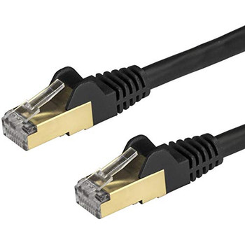 Startech.Com 0.5M Black Cat6a Ethernet Stp Cable 6ASPAT50CMBK