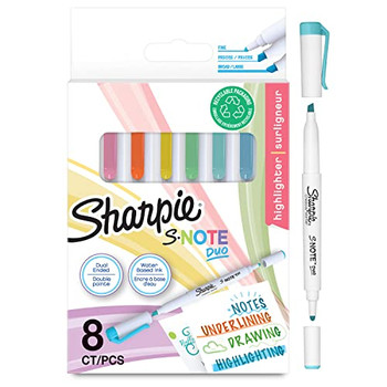 Sharpie 2182116 S-Note Duo Dual-Ended Creative Markers Pack of 8 2182116