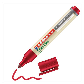 Edding 28 Ecoline Whiteboard Marker Bullet Tip 1.5-3Mm Line Red Pack 10 4-28002