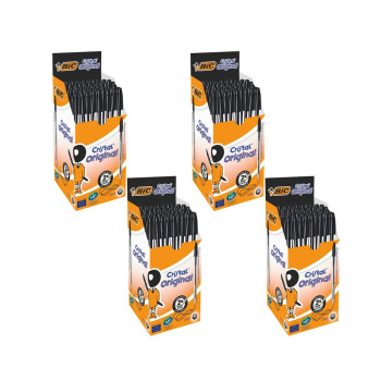 Bic Cristal Ballpoint Pen 1.0Mm Tip 0.32Mm Line Black Pack 50 4 Packs for The Pr 8373632x4