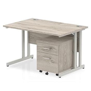 Impulse Cantilever Straight Office Desk W1200 X D800 X H730mm Grey Oak Finish Wh I003799 Impulse Cantilever Straight Office Desk W1200 X D800 X H730mm Grey Oak Finish Wh I003799