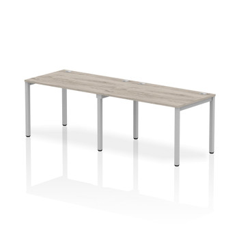 Impulse Single Row 2 Person Bench Desk W1200 X D800 X H730mm Grey Oak Finish Sil IB00281 Impulse Single Row 2 Person Bench Desk W1200 X D800 X H730mm Grey Oak Finish Sil IB00281