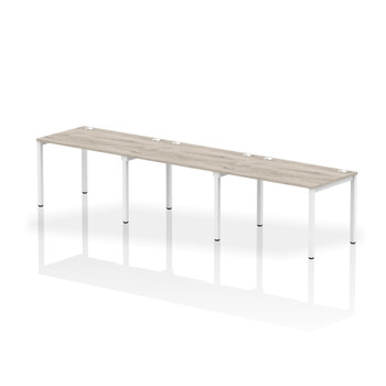 Impulse Single Row 3 Person Bench Desk W1200 X D800 X H730mm Grey Oak Finish Whi IB00323 Impulse Single Row 3 Person Bench Desk W1200 X D800 X H730mm Grey Oak Finish Whi IB00323