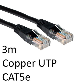 Rj45 M To Rj45 M Cat5e 3M Black Oem Moulded Boot Copper Utp Network Cable URT-603K