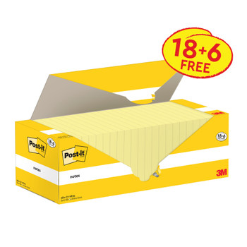 Post-It Notes 76X76mm Canary Yellow Promo Pack 100 Sheets Per Pad Pack 18 + 6 Fr 7100319213 Post-It Notes 76X76mm Canary Yellow Promo Pack 100 Sheets Per Pad Pack 18 + 6 Fr 7100319213