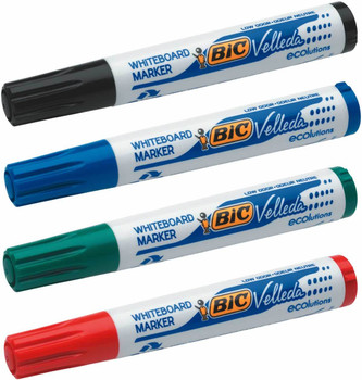 Bic Velleda 1701 Whiteboard Marker Bullet Tip 1.5Mm Line Assorted Colours Pack 4 927259