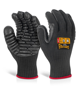 Beeswift Glovezilla Anti Vibration Gloves Black Size M GZAVGM