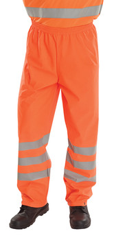 Beeswift Hi-Vis Pu Overtrousers Orange Size 4XL PUTOR4XL