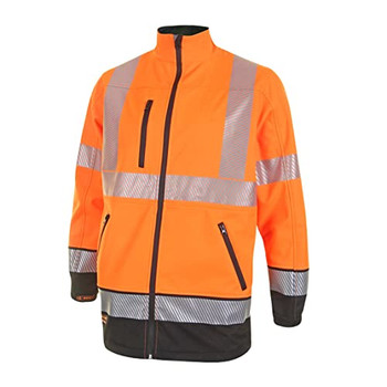 Beeswift Deltic Hi-Vis Two-Tone Soft Shell Jacket Orange / Black Size 4XL HVTT040ORBL4XL