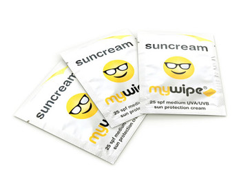 My Wipe Sun Cream Sachet Factor 25 Spf White Size 60X80MM CM1771