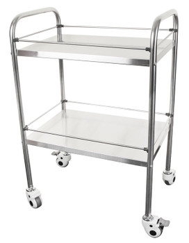 Click Medical Two Tier Stainless Steel Medical Trolley Chrome CM1716
